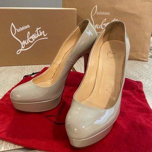 Christian Louboutin Gray Bianca 140 Patent Pump 39